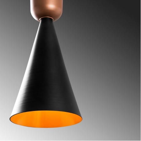 Dona Megapap E27 metallic ceiling lamp in black color Ø19x131cm.