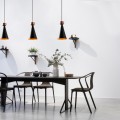 Dona Megapap E27 metallic ceiling lamp in black color Ø19x131cm.