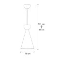 Dona Megapap E27 metallic ceiling lamp in black color Ø19x131cm.