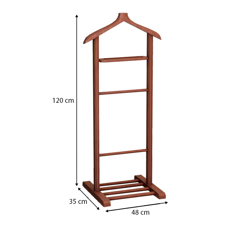 Beta Megapap wooden floor hanger in walnut color 48x35x120cm.