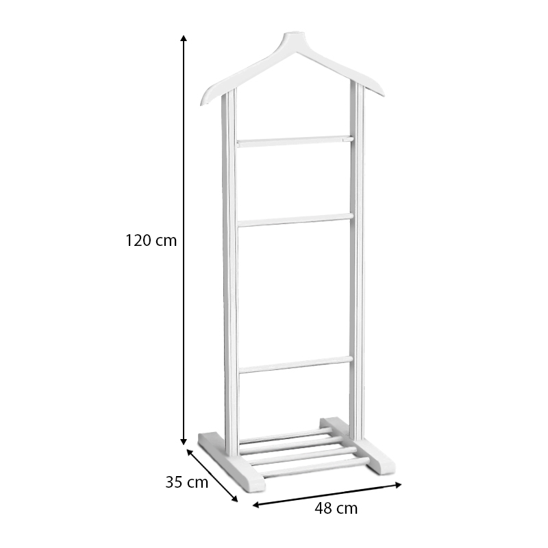 Beta Megapap wooden floor hanger in white color 48x35x120cm.