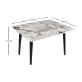 Dolunay Megapap melamine extendable table in white marble - black color 100x60(120x100)x79,5cm.