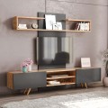 Giacomo Megapap TV Unit in sapphire oak - anthracite color 180x40x45cm.