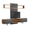 Giacomo Megapap TV Unit in sapphire oak - anthracite color 180x40x45cm.