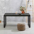 Poseidon Megapap garden table metal - solid wood in black color 150x82x75cm.