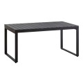 Poseidon Megapap garden table metal - solid wood in black color 150x82x75cm.