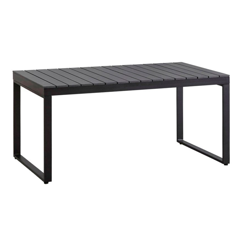 Poseidon Megapap garden table metal - solid wood in black color 150x82x75cm.