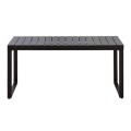 Poseidon Megapap garden table metal - solid wood in black color 150x82x75cm.