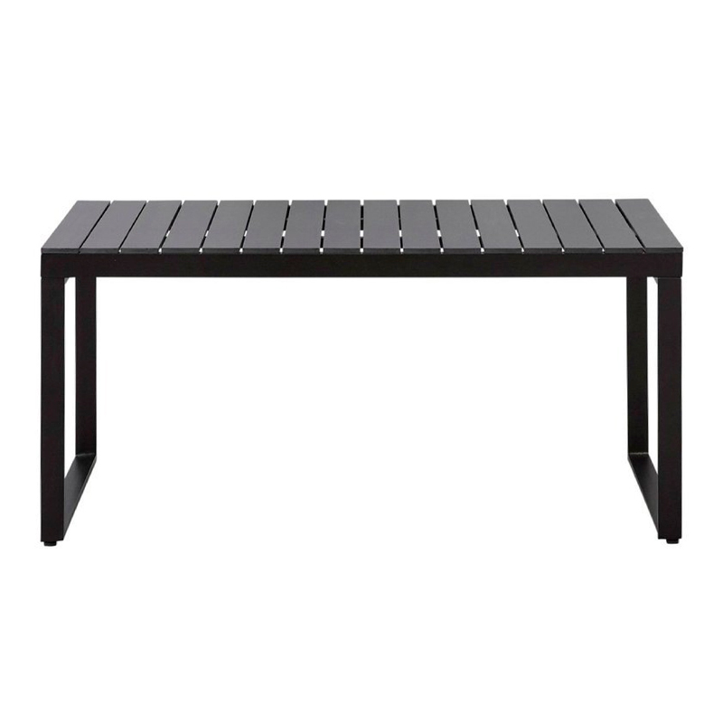 Poseidon Megapap garden table metal - solid wood in black color 150x82x75cm.