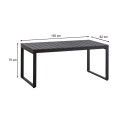 Poseidon Megapap garden table metal - solid wood in black color 150x82x75cm.
