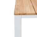 Poseidon Megapap garden table metal - solid wood in white - natural color 150x82x75cm.