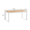 Poseidon Megapap garden table metal - solid wood in white - natural color 150x82x75cm.