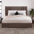 Figaro Megapap fabric bed in brown color 160x200cm.