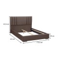 Figaro Megapap fabric bed in brown color 160x200cm.