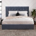 Fabrizio Megapap fabric bed in grey color 160x200cm.