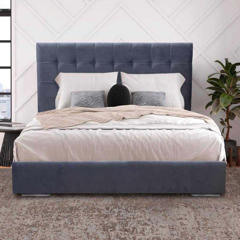 Fabrizio Megapap fabric bed in grey color 160x200cm.