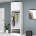 Ricardo Megapap two doors melamine wardrobe with cabinet in white color 80x51,8x240cm.