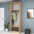 Ricardo Megapap two doors melamine wardrobe with cabinet in oak color 80x51,8x240cm.