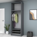 Ricardo Megapap two doors melamine wardrobe with cabinet in anthracite color 80x51,8x240cm.