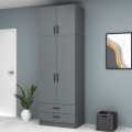 Ricardo Megapap two doors melamine wardrobe with cabinet in anthracite color 80x51,8x240cm.