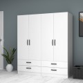 Ricardo Megapap four doors melamine wardrobe in white color 160x51,8x181cm.