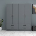 Ricardo Megapap four doors melamine wardrobe in anthracite color 160x51,8x181cm.