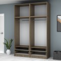 Ricardo Megapap four doors melamine wardrobe with cabinet in walnut color 160x51,8x240cm.