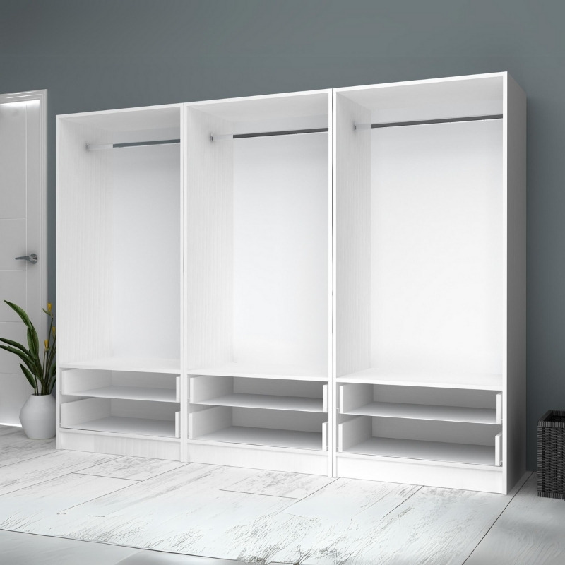 Ricardo Megapap six doors melamine wardrobe in white color 240x51,8x181cm.