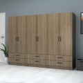 Ricardo Megapap six doors melamine wardrobe in walnut color 240x51,8x181cm.