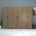 Ricardo Megapap six doors melamine wardrobe in walnut color 240x51,8x181cm.