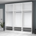 Ricardo Megapap six doors melamine wardrobe with cabinet in white color 240x51,8x240cm.