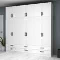 Ricardo Megapap six doors melamine wardrobe with cabinet in white color 240x51,8x240cm.