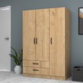 Ricardo Megapap three doors melamine wardrobe in oak color 120x51,8x181cm.