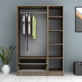 Ricardo Megapap three doors melamine wardrobe in walnut color 120x51,8x181cm.