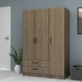 Ricardo Megapap three doors melamine wardrobe in walnut color 120x51,8x181cm.