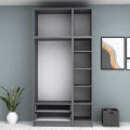 Ricardo Megapap three doors melamine wardrobe with cabinet in anthracite color 120x51,8x240cm.
