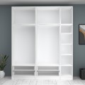 Ricardo Megapap five doors melamine wardrobe with cabinet in white color 200x51,8x240cm.