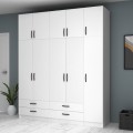 Ricardo Megapap five doors melamine wardrobe with cabinet in white color 200x51,8x240cm.