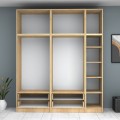Ricardo Megapap five doors melamine wardrobe with cabinet in oak color 200x51,8x240cm.