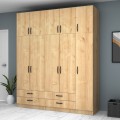 Ricardo Megapap five doors melamine wardrobe with cabinet in oak color 200x51,8x240cm.