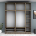 Ricardo Megapap five doors melamine wardrobe with cabinet in walnut color 200x51,8x240cm.