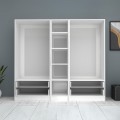 Ricardo Megapap five doors melamine wardrobe in white color 200x51,8x181cm.