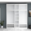 Ricardo Megapap five doors melamine wardrobe with cabinet in white color 200x51,8x240cm.