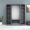 Ricardo Megapap four doors melamine wardrobe in anthracite color 160x51,8x181cm.