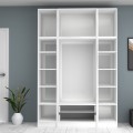 Ricardo Megapap four doors melamine wardrobe with cabinet in white color 160x51,8x240cm.
