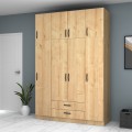 Ricardo Megapap four doors melamine wardrobe with cabinet in oak color 160x51,8x240cm.