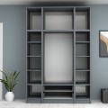 Ricardo Megapap four doors melamine wardrobe with cabinet in anthracite color 160x51,8x240cm.