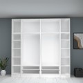 Ricardo Megapap six doors melamine wardrobe with cabinet  in white color 240x51,8x240cm.