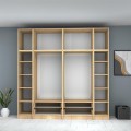 Ricardo Megapap six doors melamine wardrobe with cabinet  in oak color 240x51,8x240cm.