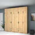Ricardo Megapap six doors melamine wardrobe with cabinet  in oak color 240x51,8x240cm.